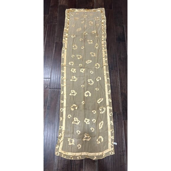 Kuwait Lady Silk Scarf Rectangle Sheer Shawl Wrap Abstract Pattern Lightweight - Picture 3 of 9